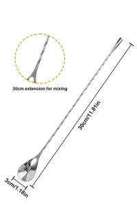 Bar Kokteyl Kaşığı Profesyonel Paslanmaz Çelik 30 cm Twisted